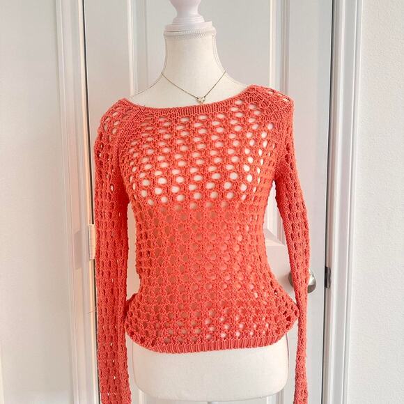 Mudd Women’s Size Small Peachy Pink 100% Cotton Knitted Top - Picture 1 of 4